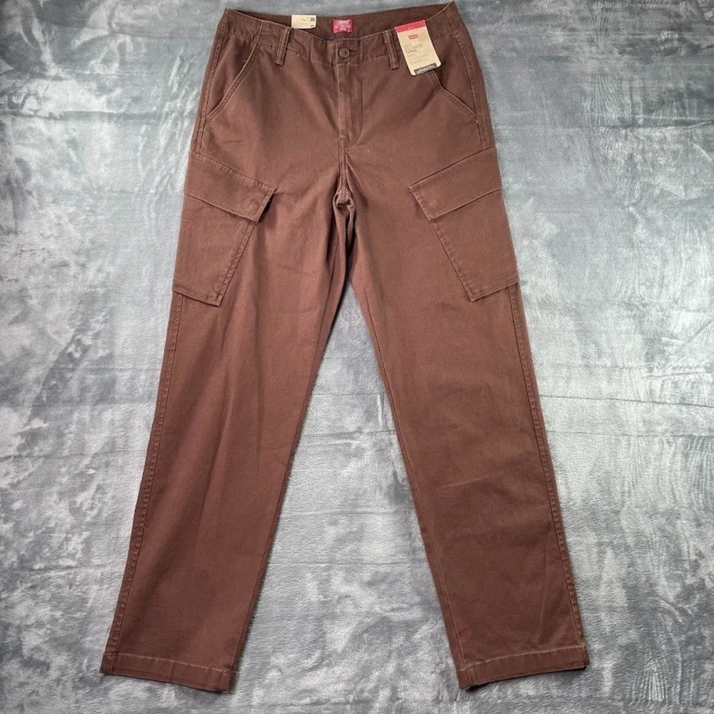 Levi's XX Cargo Pockets‎ Relaxed Tapered Pants 31X32 Men's Brown Stretch Cotton
